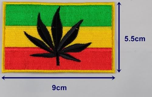 Marijuana Leaf Rasta Reggae Iron on Embroidered Patch  
