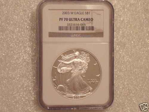 2003 LIBERTY EAGLE $1 DOLLAR SILVER PROOF COIN NGC PF70  