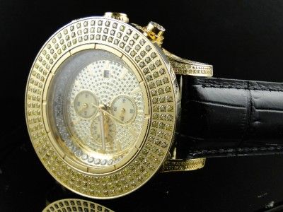 MENS 9.0CT ICETIME/JOE RODEO CANARY DIAMOND 3 ROW WATCH  