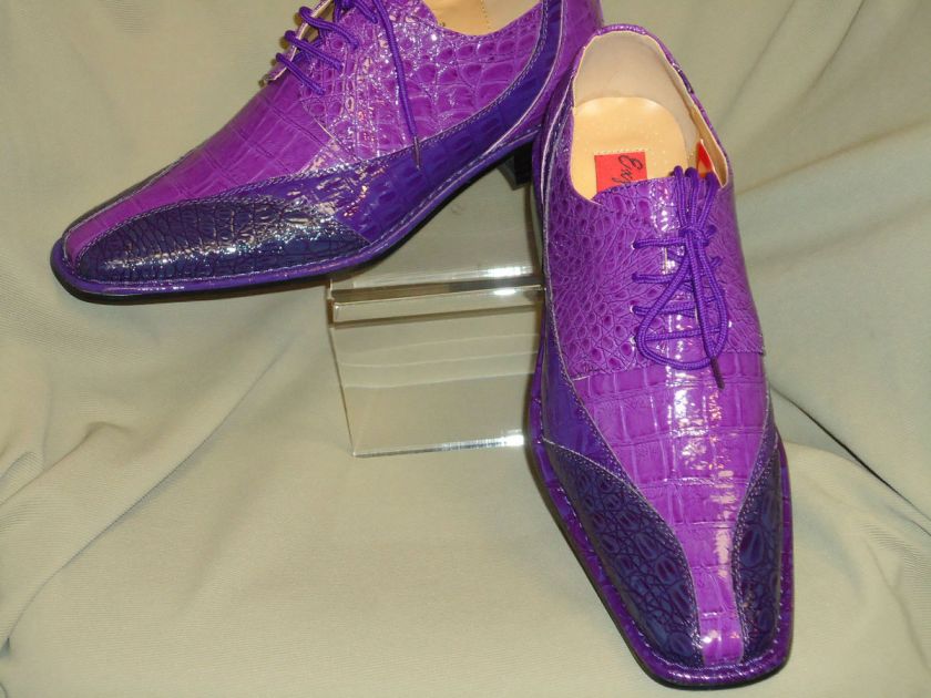   Medium to Dark PurpleTrio Croco Embossed Dress Shoes Expressions 5754