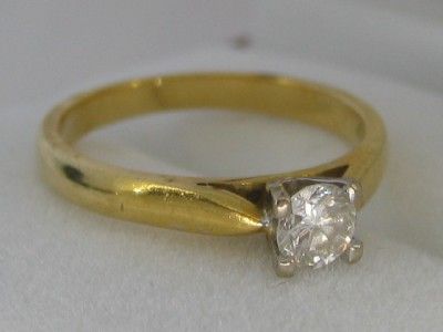 CLASSIC 18CT YELLOW GOLD DIAMOND SOLITAIRE RING  