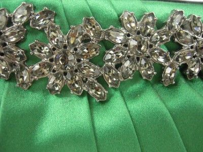 VALENTINO Green Satin Jeweled Evening Clutch Bag NWT  