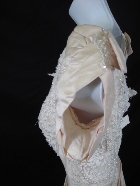 DESIGNER Ivory Wedding Dress Gown & Tulle Veil M  