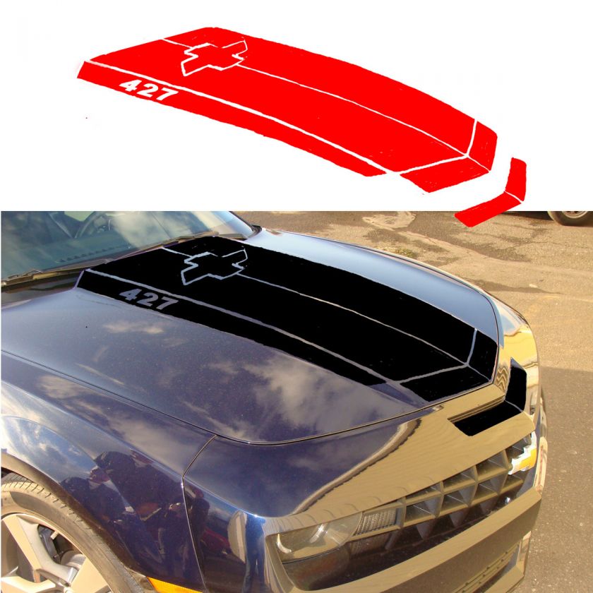 CUSTOM ORDER 2012 CAMARO SS 427 hood to trunk BOW TIE decal stripes 