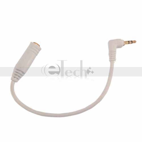 White 2.5mm Male to 3.5mm Female Stereo Headset Headphone Converter 
