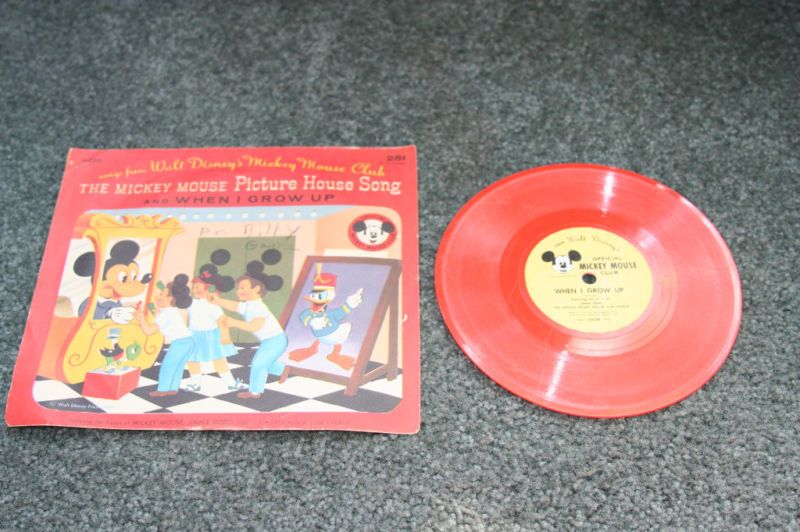 Mickey Mouse Club HOUSE Disney Record @1950 RED VINYL  