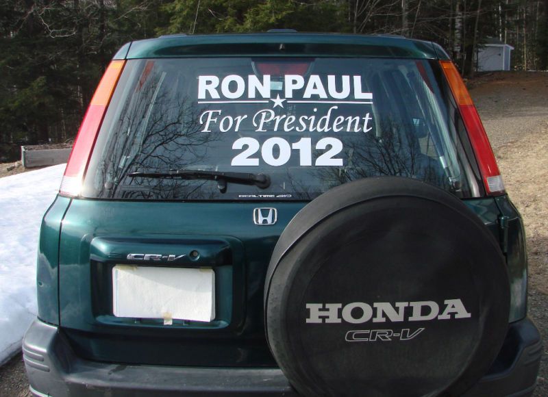 Ron Paul 2012   (1) MEDIUM rear window decal  