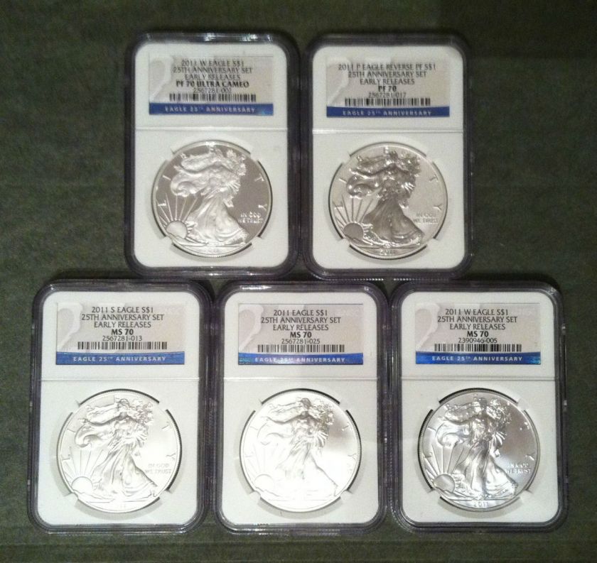   Eagle 25th Anniversary Silver Coin Set A25 NGC 70 Early Release  