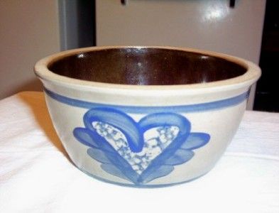 1993 SALT GLAZE BOWL BLUE HEART SIGNED BBP BEAUMOUNT ?  